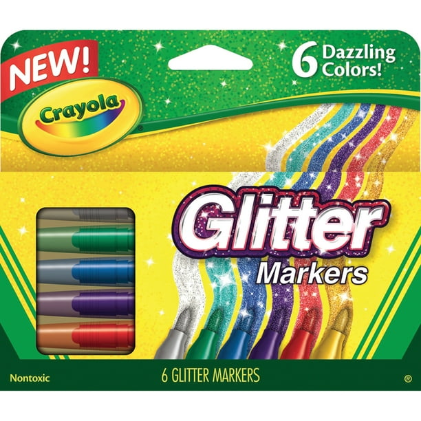 Crayola Glitter Markers, 6Colors