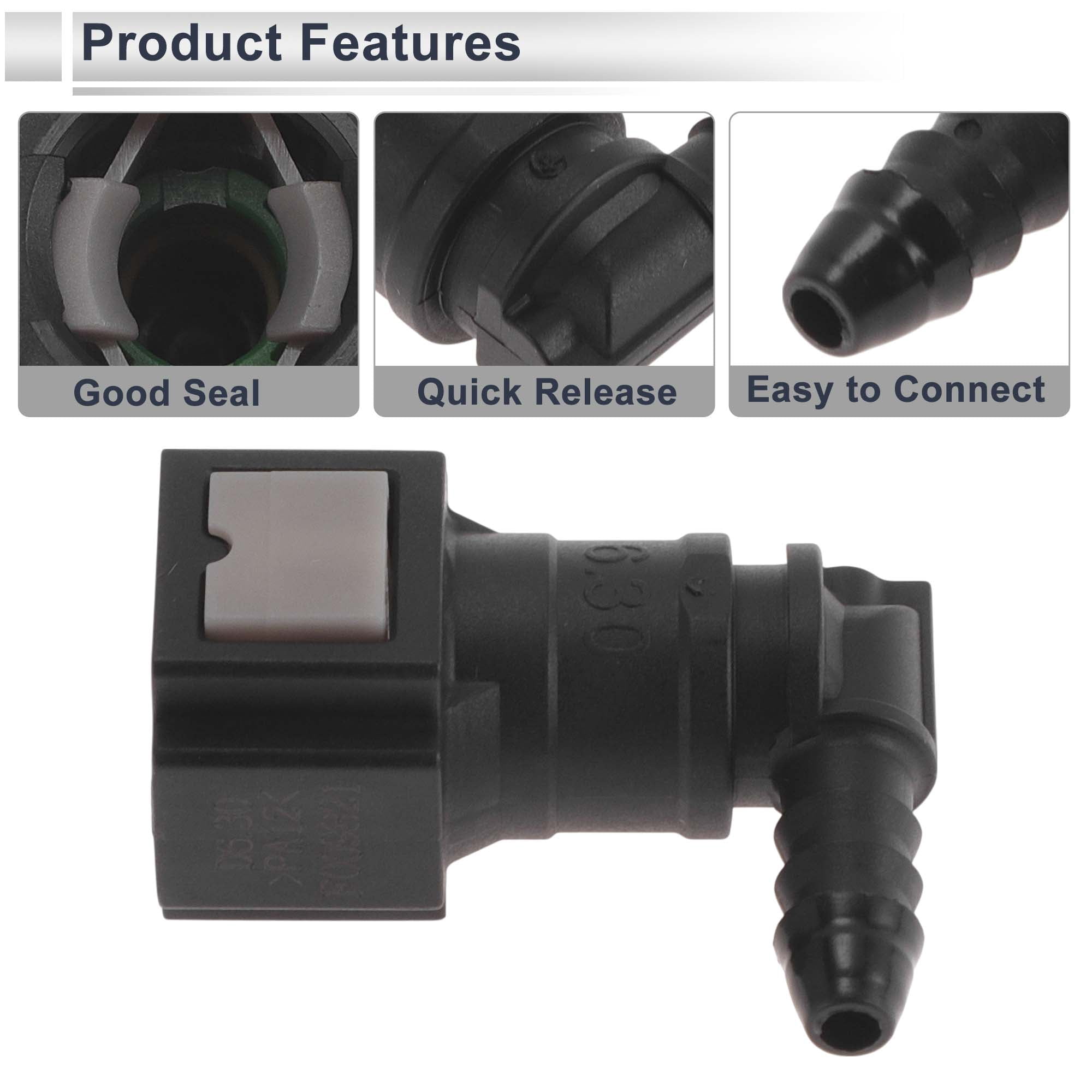 Unique Bargains Fuel Line Quick Connector for 5mm ID Hose to 1/4" SAE Male Connector 2 Pcs