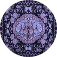 thumbnail image 1 of Ahgly Company Machine Washable Indoor Round Medallion Blue French Area Rugs, 4' Round, 1 of 4