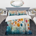 thumbnail image 2 of Designart "Blue Mid Century Retro Reflections" Mid-Century Bedding Covert Set - Abstract Midcentury Teal Abstract Bed Set With 2 Shams, 2 of 6