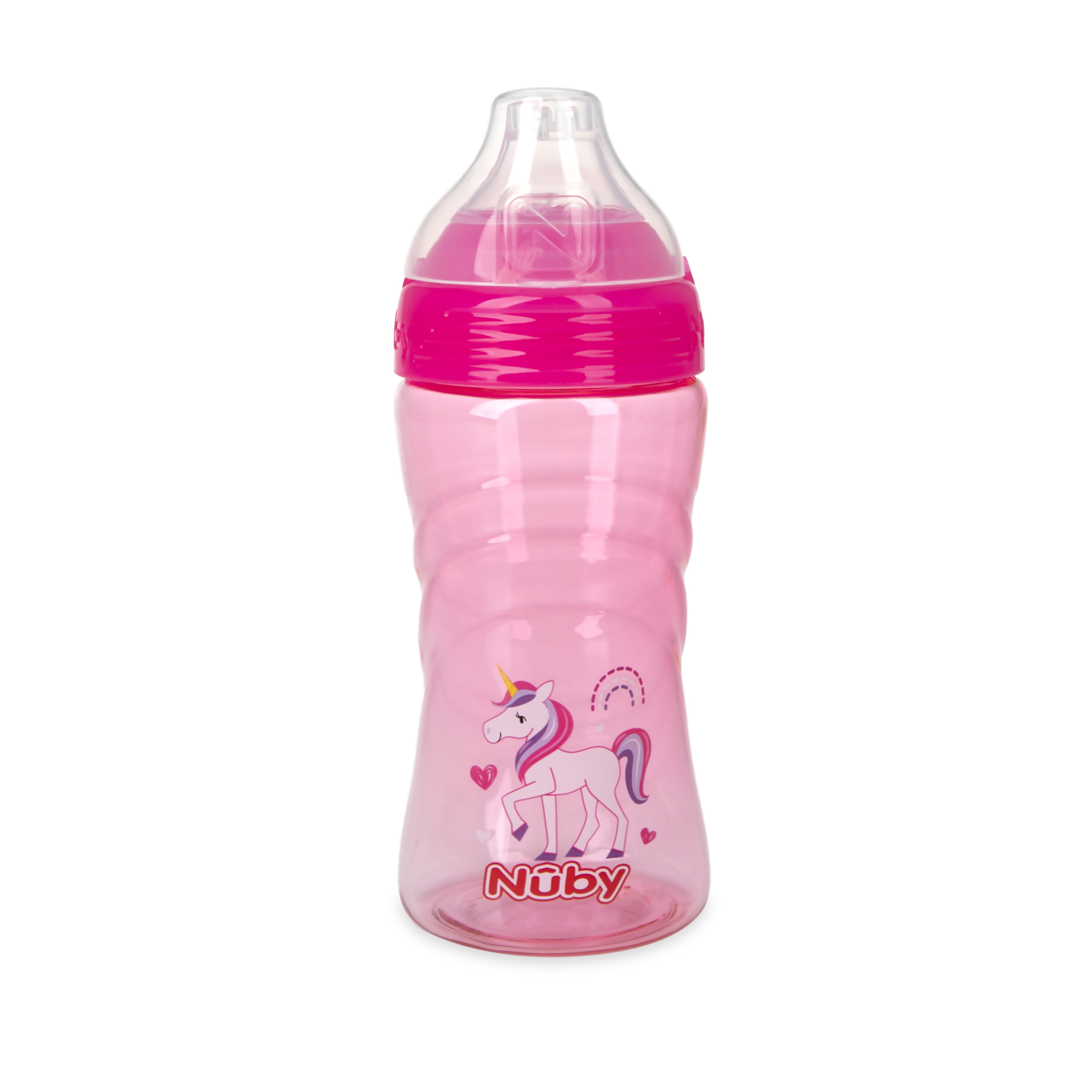 (3 pack) Nuby Thirsty Kids Sip-it Sport and Travel Soft Spout Sippy Cup, 12 oz