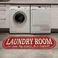 thumbnail image 3 of Ottomanson Non-Slip Rubberback Text 2x5 Laundry Room Runner Rug, 20" x 59" Oval, Red, 3 of 7