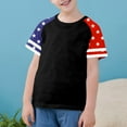 thumbnail image 2 of Ugoldhm Fourth of July Boys Short Sleeve T-Shirts Color Block Summer Fashion Crew Neck Tees Tops Kids Clothes Size 3-14, 2 of 6