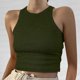 thumbnail image 2 of Camiseta sin mangas lisa para mujer - Blusa corta, cuello redondo - Poliéster, tallas S-XXL, 2 of 5