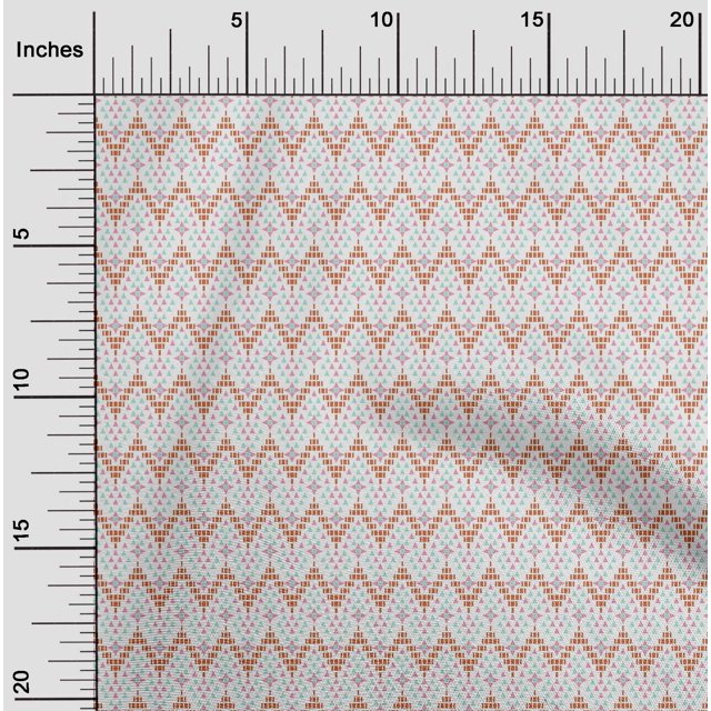 oneOone Cotton Flex Fabric Chevron|Triangle & Square Geometric Print Fabric BTY 40 Inch Wide