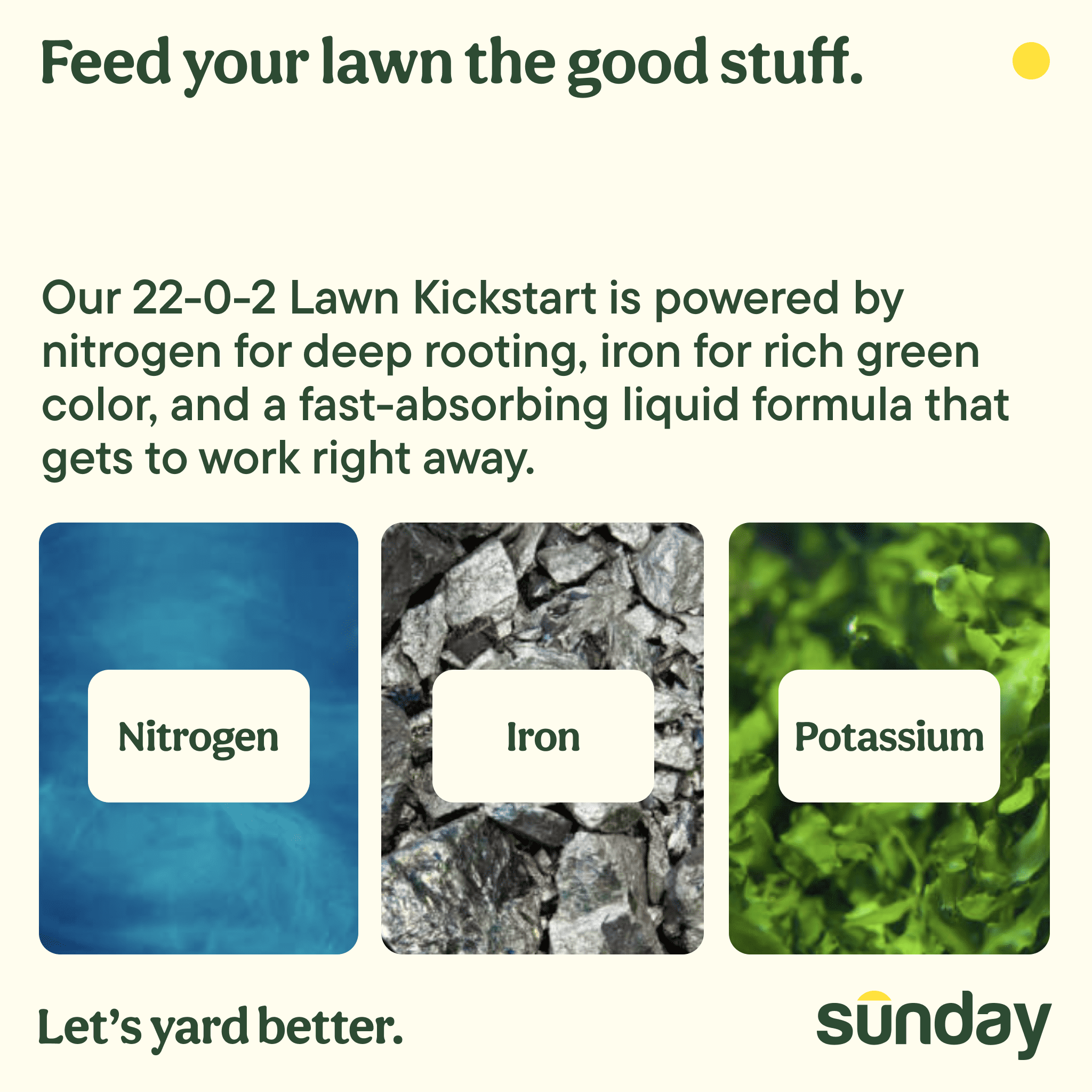 Sunday Lawn Kickstart Ready-to-spray Liquid Lawn Fertilizer 42.3 oz, (22-0-2), 5000 sq. ft.