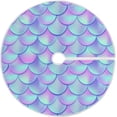 thumbnail image 1 of FMSHPON Mermaid Fish Scale Pattern Xmas Christmas Tree Skirt Stand Mat for Holiday Party Decoration Indoor Outdoor 48 inches, 1 of 6