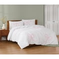 thumbnail image 3 of Truly Soft Textured Bow-Embroidered White and Pink 3-Piece Full/Queen Comforter Set, OEKO-TEX Certified, 3 of 8