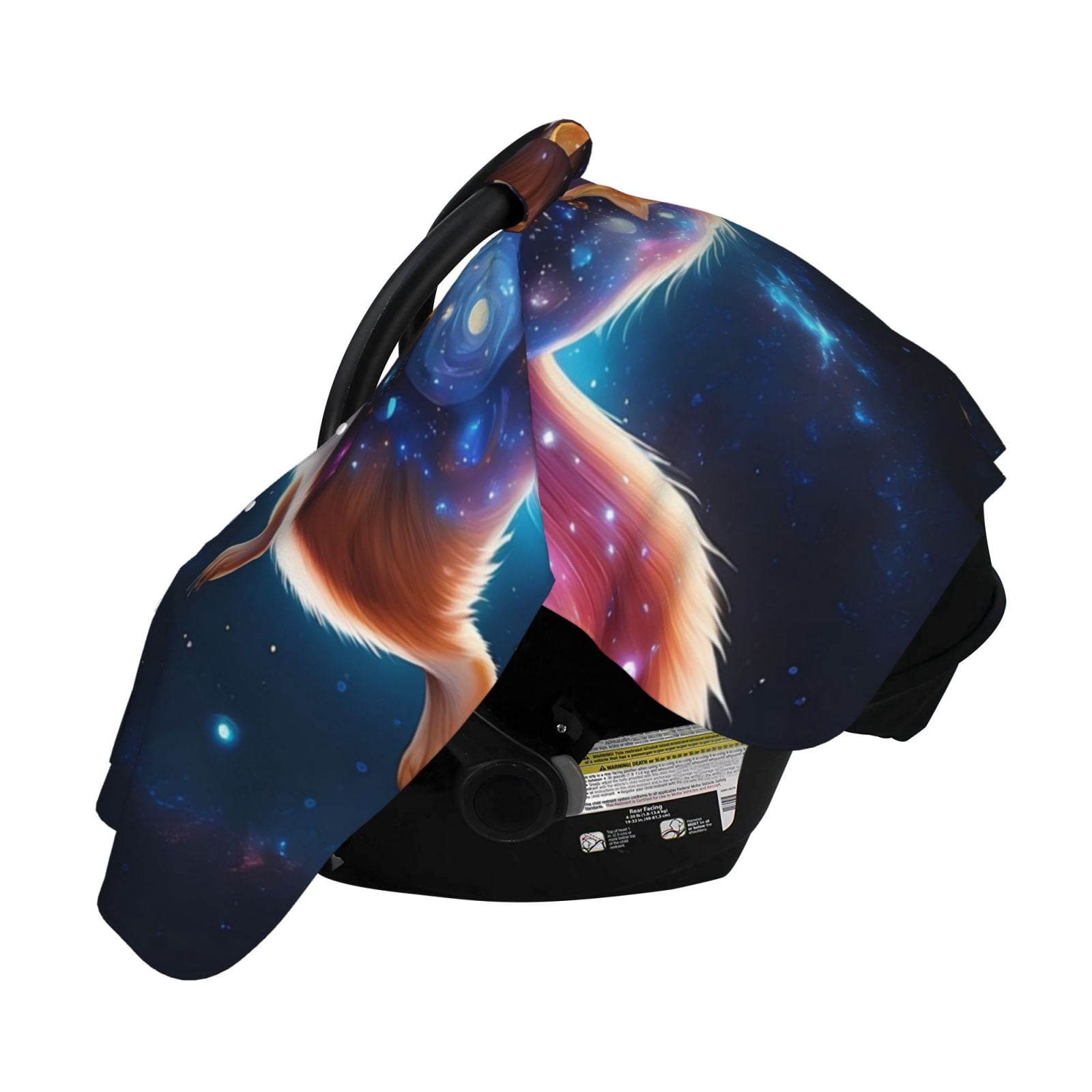 Naloa Colorful Star River Squirrel Baby Car Seat Cover, Breathable Baby Carrier Cover, Multiuse Baby Carrier Cover & Nursing Breastfeeding Cover