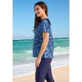 thumbnail image 3 of Swim 365 Women's Plus Size Mesh Yoke Swim Tee, 3 of 4
