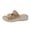 Khaki, variant on Womens Glitter Double Buckle Adjustable Comfort Slip On Slides Sandals, Khaki, 38