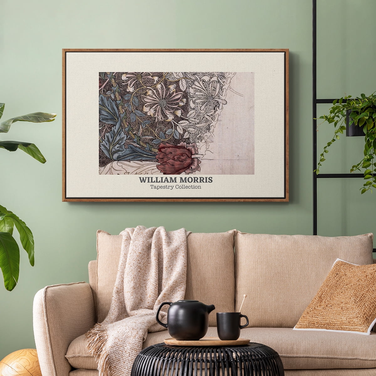 Vintage Abstract Print-XLI Framed in Walnut Wood Gallery Wrapped Canvas 17 in. x 25 in.