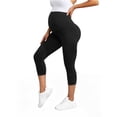 thumbnail image 5 of CHUMUD Womens Maternity Capri Leggings, Over The Belly High Waist Stretchy Pregnancy Cropped Pants, 5 of 6