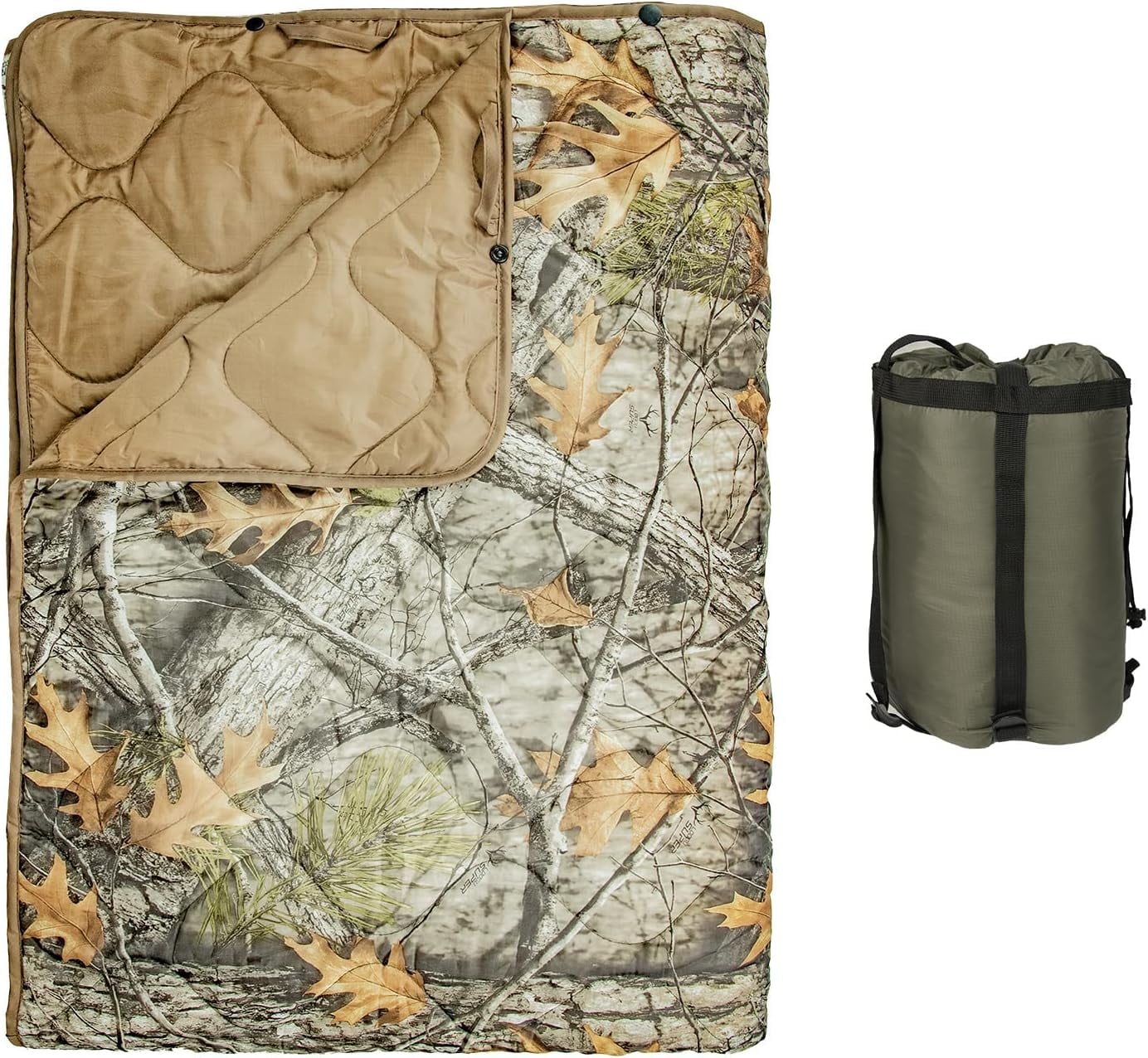 Kylebooker Poncho Liner Military Woobie Outdoor Camping Woobie Blanket for Travel, Beach, Grass, Picnic, Car Emergency, Outdoor, Survival