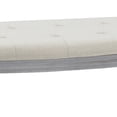 thumbnail image 3 of Coastal Button Tufted Light Beige Upholstered Bench with Weathered Gray Legs, 3 of 6