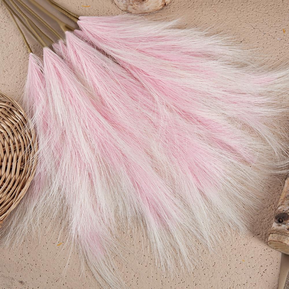 Faux Pampas Grass,5pcs Artificial Pampas Grass,30in Fluffy Fake Pompous