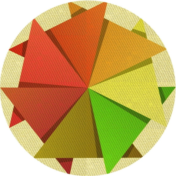 Ahgly Company Indoor Round Patterned Slime Green Area Rugs, 8' Round
