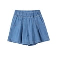 thumbnail image 3 of Taqqpue Girl's Denim Ruffle Skirts Mini Flared Pleated Toddler Jean Skorts with Shorts Underneath 2-12 Years, 3 of 6
