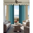 thumbnail image 3 of Turquoise Yellow Ombre Blackout Curtains for Bedroom, Thermal Insulated Drapes, Farmhouse Modern Gradient Art Black Out Curtains 63 Inch Long Room Darkening Kitchen Curtains 42"x63" 2 Panels, 3 of 8