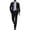 Black, variant on Men's Classic Two Piece Suit Set Regular Fit Blazer and Trousers for Wedding Office Business Daily Wear