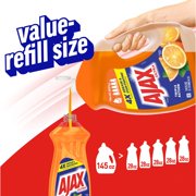 Ajax Ultra Liquid Dish Soap, Triple Action, Easy-Flip Cap, Orange Scent, 145 fl oz