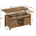 thumbnail image 2 of SEDETA Lift Top Coffee Table,4 in 1 Convertible Coffee Tables with Storage and Hidden Compartment for Living Room, Farmhouse Coffee Table Converts to Dining Table, Dining Reception Room, Rustic Brown, 2 of 8
