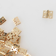50pcs Mini Brass Hinge for Small Craft Door Box Accessories Gold 8*10mm