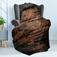 thumbnail image 4 of Chocolate Soft Flannel Fleece Throw Blanket, Rough Dark Timber Texture Image Rustic Country Theme Hardwood Carpentry, Cozy Plush for Indoor and Outdoor Use, 60" x 80", Brown Dark Brown, by Ambesonne, 4 of 5
