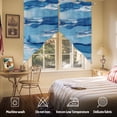 thumbnail image 5 of Blue Waves Swag Curtain Valance for Windows, Watercolor Retro Ripple Window Treatments Short Swag Topper for Kitchen Windows Bathroom Bedroom, 36"x63", 5 of 8