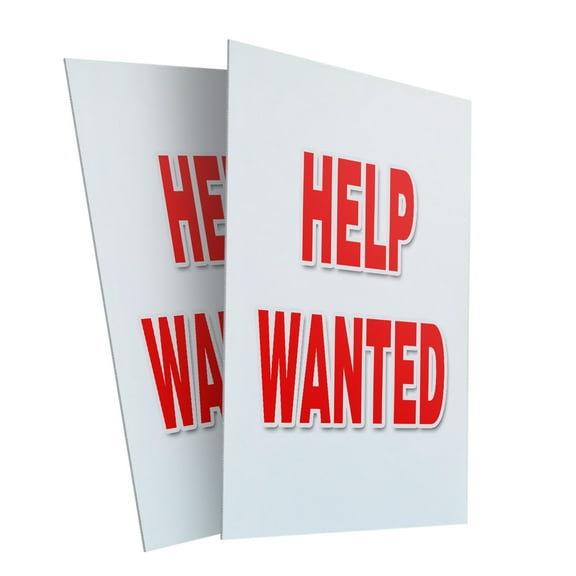 Help Wanted (2-PACK) 24" x 36" Plastic Signs | Sign Insert 4mm Corrugated Plastic Signs Storefront Window Poster