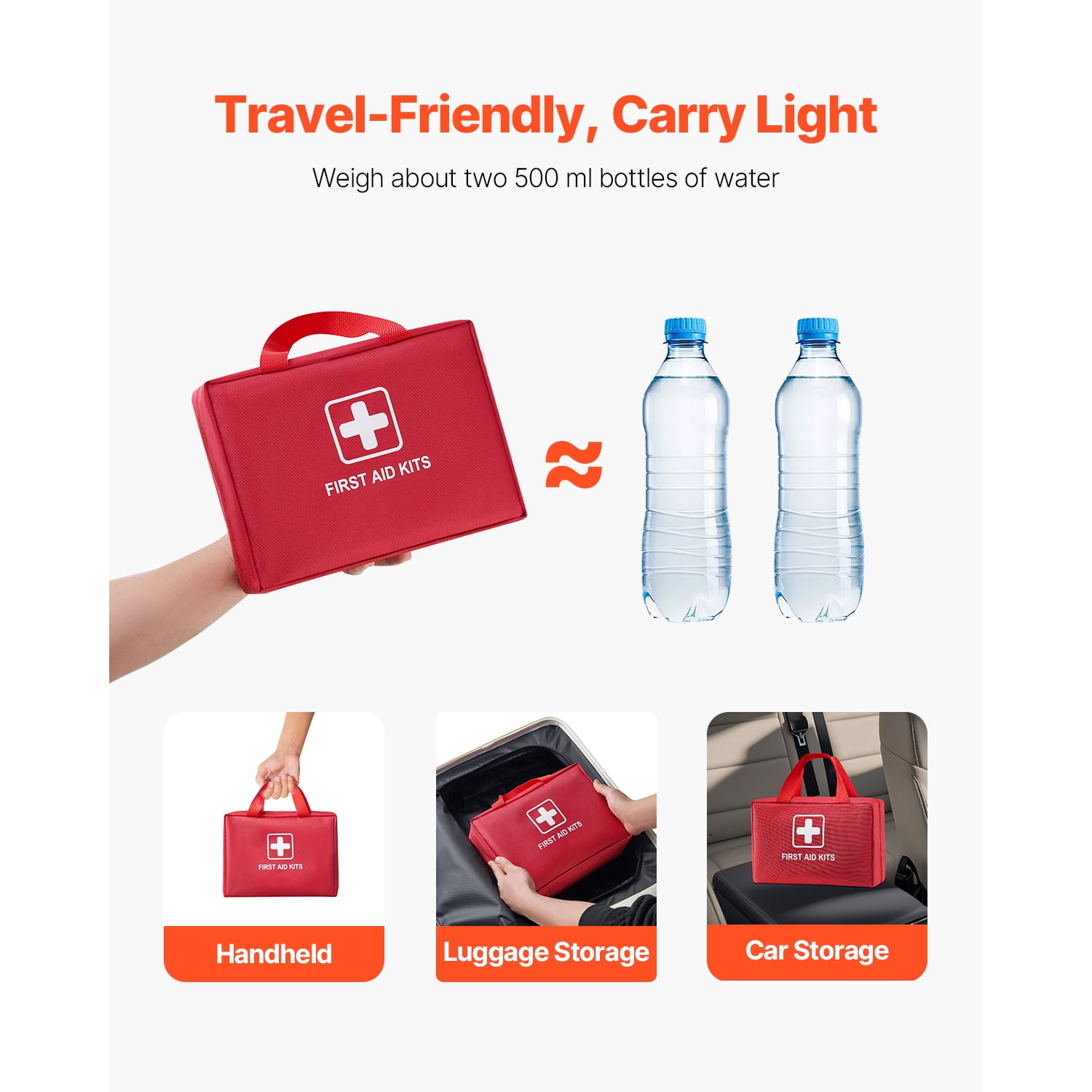 KFFKFF Comprehensive First Aid Kit, 420 Pieces, Durable 600D Nylon Survival Bag, Emergency Medical Supplies for Home, Car, Office, Travel, Camping, Truck, Hiking, Sports, and Outdoor Situations