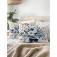 thumbnail image 3 of Outdoor Pillows Waterproof, Blue Spring Floral Bedding Throw Pillows with Insert for Couch Sofa Bed, Watercolor Summer Flowers Vintage 12x20 Inch Pillowcases Decorative Camping Patio Pillow Set of 1, 3 of 8
