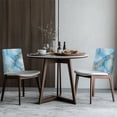 thumbnail image 4 of Xoenoiee Blue Marble Print Chair Back Covers Dining Chair Slipcovers Holiday Decorations Indoor Protectors Seat Covers for Dining Room, Ceremony, Banquet 20 x 19 Inch, 1 Pack, 4 of 7