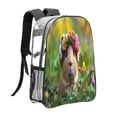 thumbnail image 3 of Kdxio Flower Crown Guinea Pig Clear Backpack, Transparent Bookbag for School for Women Men, Capacity Clear Bag for College, Travel, 3 of 7