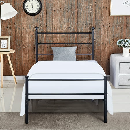 Metal Steel Slat Platform Bed Frame,Easy-Assembly with Under-Bed Storage W Headboard Twin Full Queen