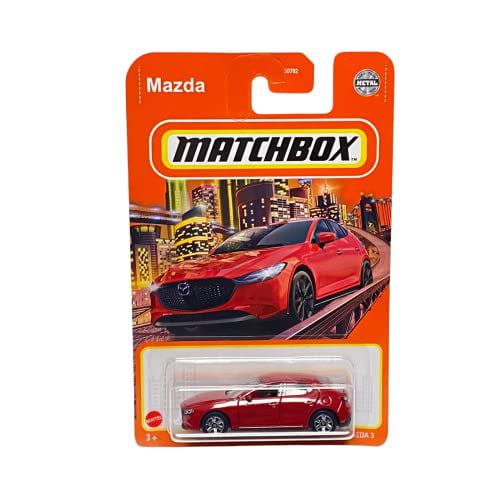 Superfast Lesney 2019 Mazda 3 MBX Matchbox Rouge Mattel 2021 GKM51 Carte courte 