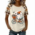thumbnail image 2 of QINGFSAP Women's Halloween Graphic T-Shirt Casual Raglan Short Sleeve Top Loose Fit Crewneck Tee Blouse, 2 of 5