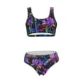 thumbnail image 5 of Kdxio Starry Night Iris Field for Womens High Waisted Bikini Top Sports Style Two Piece Bathing Suits, 5 of 5
