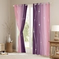 thumbnail image 2 of Erosebridal Pink and Purple Curtains for Women Watercolor Gradient Curtains & Drapes, Geometric Abstract Blackout Curtains Wave Stripe Bedroom Curtains, Modern Aesthetic Window Treatments, 2 of 5