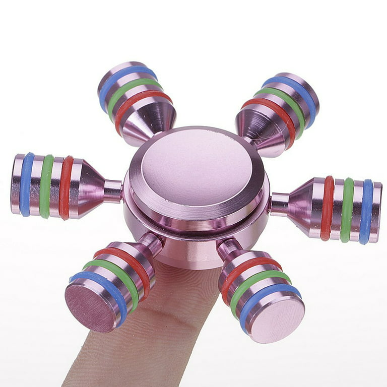 Fidget Hand Spinner DIY Hexagon Light Metal Desk Pink Fidget