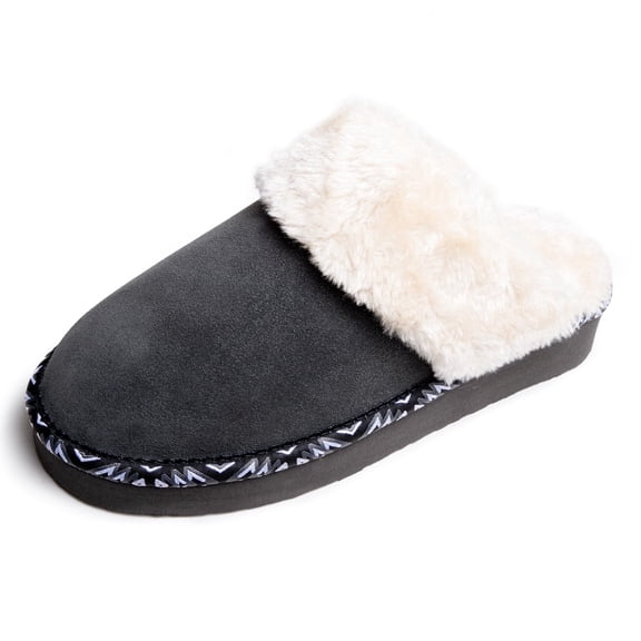 Minnetonka Women's Cerise – Cozy Bedroom Slippers with Hard Sole Design, and Slip-On Clog Silhouette, Charcoal, Size 5