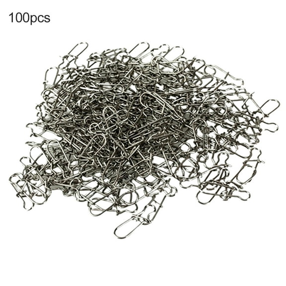 UDIYO 100Pcs Fishing Tackle 15/17/22mm Stainless Steel Swivel Solid Snaps Connectors