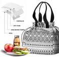 thumbnail image 4 of Boho Bohemia Geometric Line Art Drawstring Lunch Bag Women - Drawstring Lunch Bag Insulated for Work Office - Stain-Resistant Large Lunchbags for Women with Multi-Pockets, 4 of 6