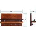 thumbnail image 3 of Key Holder for Wall and Mail Rack, Decorative Wooden Wall Rack for Keys, Letters, Bills - Pinewood Unique Industrial Decor, Perfect for Entryway, Kitchen (Brown, Large), 3 of 7