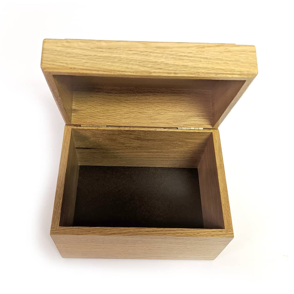 Lehman's Wooden Recipe Box Holds 300 3" x 5" Recipe Cards in Handcrafted Oak Wood Box