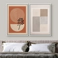 thumbnail image 3 of IDEA4WALL Framed Canvas Print Wall Art Set Geometric Forest Plant Polygon Abstract Digital Art Modern Art Decor Boho Calm/Zen Multicolor for Living Room, Bedroom, Office - White 24"x36"x2, 3 of 5