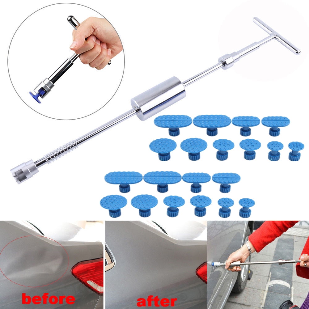Auto Car Paintless Dent Repair Kits Slide Hammer T-Bar Glue Puller 24pcs tabs 