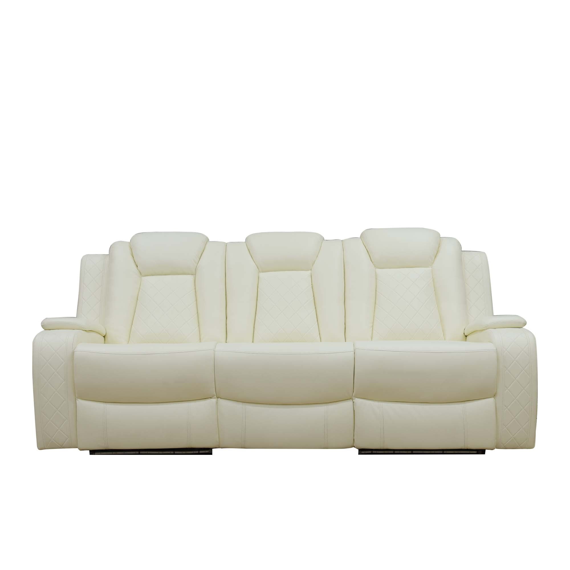 Gewnee Power Recliner Sofa Sectional Couch with LED Light for Living Room,Air Leather Reclining Loverseat and Sofa with Cup Holder Storage Console for Home Theater