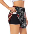 thumbnail image 3 of Lsque Veterans Day1 Printed Women's Running Shorts with Liner Pockets,Elastic Quick Dry Workout Athletic Gym Yoga Shorts,Womens High Waist Shorts-, 3 of 9