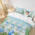 thumbnail image 3 of Erosebridal Blue Bow Rabbit Kid Twin Bedding, Easter Eggs Flower Duvet Cover Set, 2pcs, No Comforter, 3 of 5